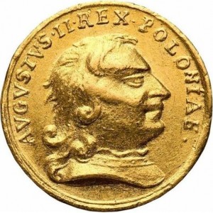 Аверс монеты Курфюршество Саксония, ½ дуката, 1709, Возвращение польской короны