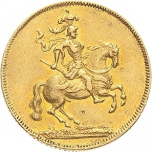 Аверс монеты Курфюршество Саксония, 1 дукат, 1695, Венгерская кампания Фридриха Августа I