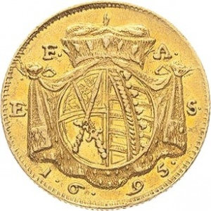Реверс монеты Курфюршество Саксония, 1 дукат, 1695, Венгерская кампания Фридриха Августа I