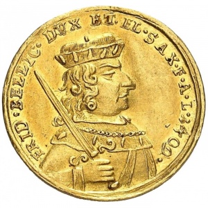 Аверс монеты Курфюршество Саксония, 1 дукат, 1709, Юбилей Лейпцигского университета