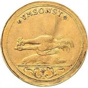Реверс монеты Курфюршество Саксония, 1 дукат, 1710, Косельдукат (текст над купидоном)