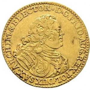 Аверс монеты Курфюршество Саксония, 1 дукат, 1740, Викарий Фридриха Августа II