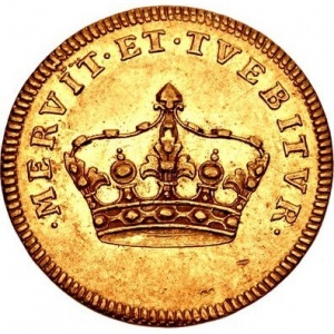 Аверс монеты Курфюршество Саксония, 2 дуката, 1734, Коронация Фридриха Августа II как Августа III Польского