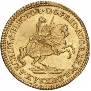 Аверс монеты Курфюршество Саксония, 10 дукатов, 1741, Викарий Фридриха Августа II