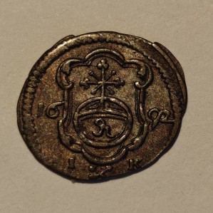 Реверс монеты Курфюршество Саксония, 1 пфенниг, 1692