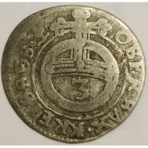 Реверс монеты Курфюршество Саксония, 3 пфеннига, 1656-1665