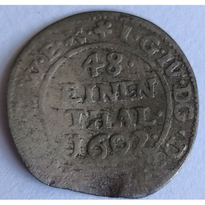 Реверс монеты Курфюршество Саксония, 1/48 талера, 1692