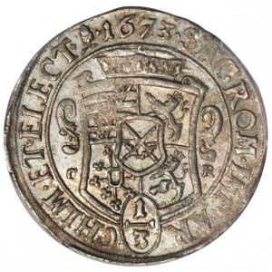 Реверс монеты Курфюршество Саксония, ⅓ талера, 1672-1680