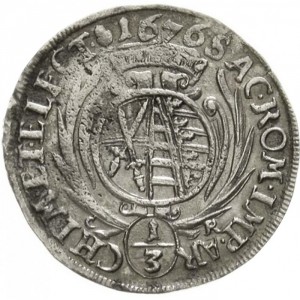 Реверс монеты Курфюршество Саксония, ⅓ талера, 1675-1680