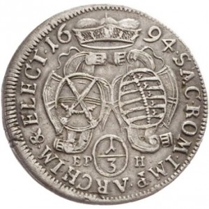 Реверс монеты Курфюршество Саксония, ⅓ талера, 1693-1694