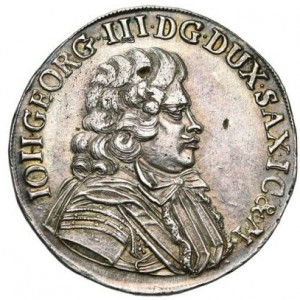 Аверс монеты Курфюршество Саксония, ⅔ талера, 1680-1691