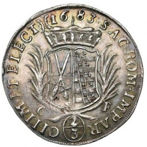 Реверс монеты Курфюршество Саксония, ⅔ талера, 1680-1691