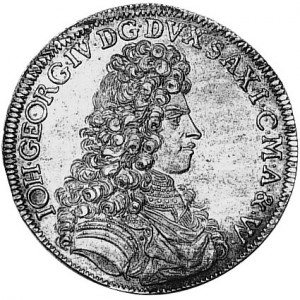 Аверс монеты Курфюршество Саксония, ⅔ талера, 1692-1693