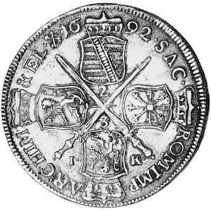 Реверс монеты Курфюршество Саксония, ⅔ талера, 1692-1693