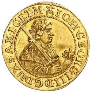 Аверс монеты Курфюршество Саксония, ½ дуката, 1683-1691