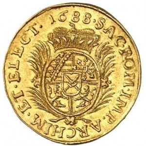 Реверс монеты Курфюршество Саксония, ½ дуката, 1683-1691