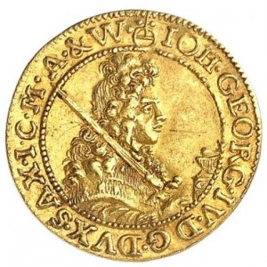 Аверс монеты Курфюршество Саксония, ½ дуката, 1692-1694