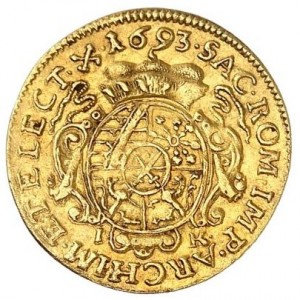 Реверс монеты Курфюршество Саксония, ½ дуката, 1692-1694