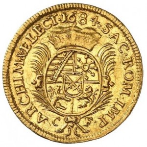 Реверс монеты Курфюршество Саксония, 1 дукат, 1681-1691