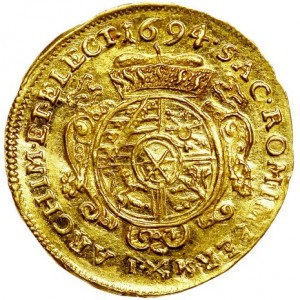 Реверс монеты Курфюршество Саксония, 1 дукат, 1691-1694