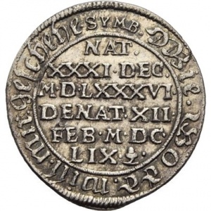 Реверс монеты Курфюршество Саксония, 1 грош, 1659, Смерть Магдалины Сибиллы, матери Иоганна Георга II