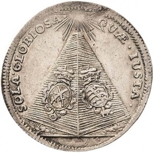 Аверс монеты Курфюршество Саксония, 2 гроша, 1694, Смерть Иоганна Георга IV