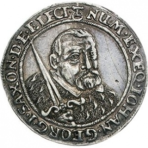 Аверс монеты Курфюршество Саксония, ⅛ талера, 1656, Смерть Иоганна Георга I