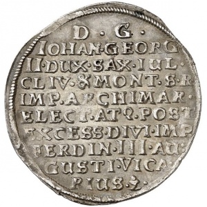 Реверс монеты Курфюршество Саксония, ⅛ талера, 1657, Викарство Иоанна Георга II