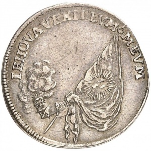 Реверс монеты Курфюршество Саксония, ⅙ талера, 1691, Смерть Иоганна Георга III