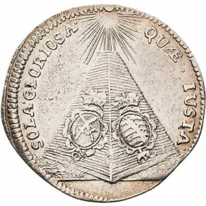 Реверс монеты Курфюршество Саксония, ⅙ талера, 1694, Смерть Иоганна Георга IV