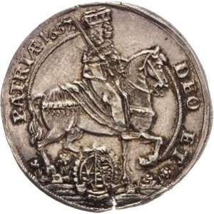 Аверс монеты Курфюршество Саксония, ¼ талера, 1657, Викарство Иоанна Георга II