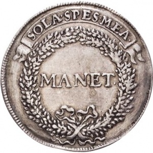 Аверс монеты Курфюршество Саксония, ¼ талера, 1687, Смерть Магдалины Сибиллы, матери Иоганна Георга III