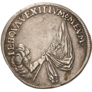 Реверс монеты Курфюршество Саксония, ⅓ талера, 1691, Смерть Иоганна Георга III