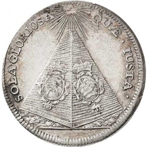 Реверс монеты Курфюршество Саксония, ⅓ талера, 1694, Смерть Иоганна Георга IV