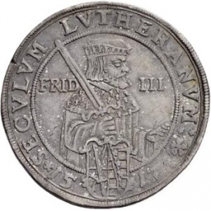 Реверс монеты Курфюршество Саксония, ½ талера, 1617, 100-летие Реформации, надпись: "VERBUM DOMINI...", 18,5г.