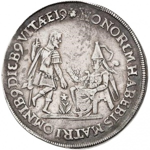 Аверс монеты Курфюршество Саксония, ½ талера, 1617, 100 лет реформации, надпись: "HONOREM HAB..."