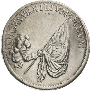 Аверс монеты Курфюршество Саксония, ⅔ талера, 1691, Смерть Иоганна Георга III