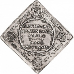Аверс монеты Курфюршество Саксония, 1 талер, 1679, Неймегенский мир
