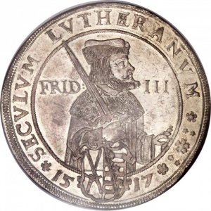 Реверс монеты Курфюршество Саксония, 2 талера, 1617, 100 лет Реформации