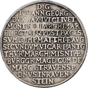 Реверс монеты Курфюршество Саксония, 2 талера, 1619, Дом священника Иоганна Георга I