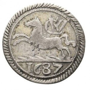 Аверс монеты Брауншвейг-Люнебург-Целле, 1/24 талера, 1687-1688