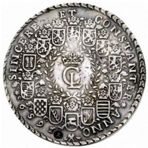 Аверс монеты Брауншвейг-Люнебург-Целле, 2 талера, 1659, Лошадь смотрит вверх