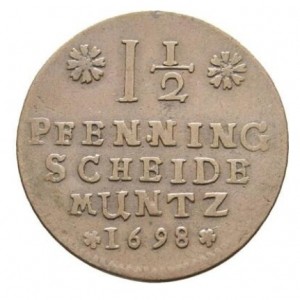 Реверс монеты Брауншвейг-Люнебург-Целле, 1½ пфеннига, 1698
