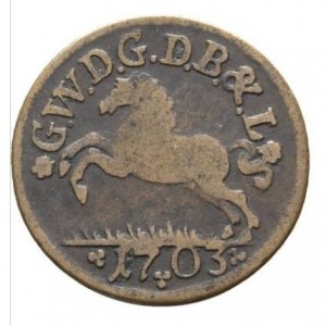 Аверс монеты Брауншвейг-Люнебург-Целле, 1½ пфеннига, 1701-1703