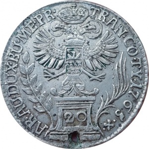 Реверс монеты Княжество Трансильвания, 20 крейцеров, 1755-1765