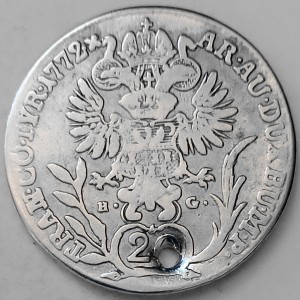 Реверс монеты Княжество Трансильвания, 20 крейцеров, 1767-1772