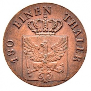 Аверс монеты Пруссия, 2 пфеннига, 1821-1840