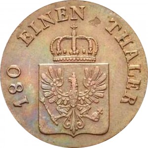 Аверс монеты Пруссия, 2 пфеннига, 1843-1845
