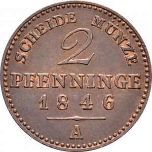 Реверс монеты Пруссия, 2 пфеннига, 1846-1860