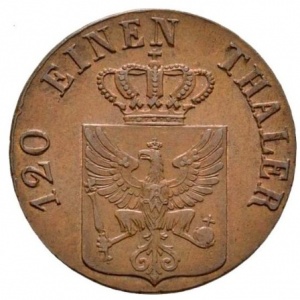 Аверс монеты Пруссия, 3 пфеннига, 1841-1842